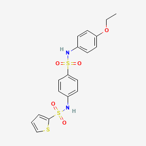 molecular formula C18H18N2O5S3 B4732220 N-(4-{[(4-ethoxyphenyl)amino]sulfonyl}phenyl)-2-thiophenesulfonamide 