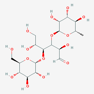 molecular formula C18H32O15 B047323 3-O-Rhamnopyranosyl-4-O-glucopyranosyl-galactopyranose CAS No. 114030-60-3