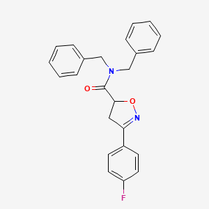 molecular formula C24H21FN2O2 B4732330 N,N-dibenzyl-3-(4-fluorophenyl)-4,5-dihydro-5-isoxazolecarboxamide 