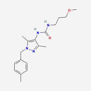 molecular formula C18H26N4O2 B4732433 N-[3,5-dimethyl-1-(4-methylbenzyl)-1H-pyrazol-4-yl]-N'-(3-methoxypropyl)urea 