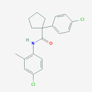 molecular formula C19H19Cl2NO B4732471 N-(4-chloro-2-methylphenyl)-1-(4-chlorophenyl)cyclopentanecarboxamide 