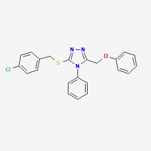 molecular formula C22H18ClN3OS B4732480 3-[(4-chlorobenzyl)sulfanyl]-5-(phenoxymethyl)-4-phenyl-4H-1,2,4-triazole 