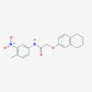 molecular formula C19H20N2O4 B4732594 N-(4-methyl-3-nitrophenyl)-2-(5,6,7,8-tetrahydronaphthalen-2-yloxy)acetamide 
