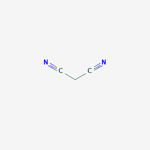 molecular formula C3H2N2<br>NCCH2CN<br>CH2(CN)2<br>C3H2N2 B047326 Malononitrile CAS No. 109-77-3