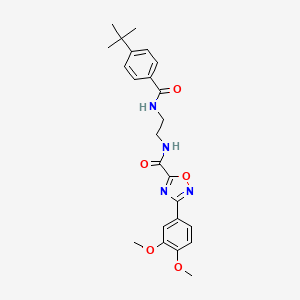 molecular formula C24H28N4O5 B4732773 N~5~-(2-{[4-(TERT-BUTYL)BENZOYL]AMINO}ETHYL)-3-(3,4-DIMETHOXYPHENYL)-1,2,4-OXADIAZOLE-5-CARBOXAMIDE 