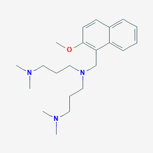 molecular formula C22H35N3O B4732865 N'-[3-(dimethylamino)propyl]-N'-[(2-methoxynaphthalen-1-yl)methyl]-N,N-dimethylpropane-1,3-diamine 