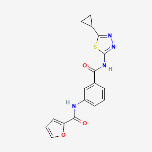 molecular formula C17H14N4O3S B4732887 N-[3-[(5-cyclopropyl-1,3,4-thiadiazol-2-yl)carbamoyl]phenyl]furan-2-carboxamide 