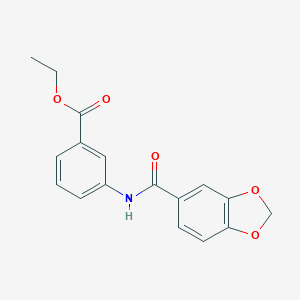 molecular formula C17H15NO5 B473295 Ethyl 3-(1,3-benzodioxole-5-carbonylamino)benzoate CAS No. 349441-07-2