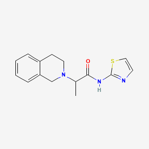 molecular formula C15H17N3OS B4733006 2-(3,4-dihydroisoquinolin-2(1H)-yl)-N-(1,3-thiazol-2-yl)propanamide 