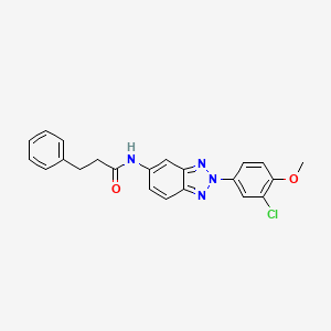 molecular formula C22H19ClN4O2 B4733063 N-[2-(3-chloro-4-methoxyphenyl)benzotriazol-5-yl]-3-phenylpropanamide 