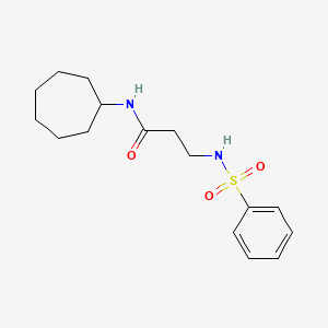 molecular formula C16H24N2O3S B4733081 N-CYCLOHEPTYL-3-[(PHENYLSULFONYL)AMINO]PROPANAMIDE 