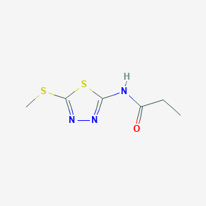 molecular formula C6H9N3OS2 B473311 N-[5-(methylsulfanyl)-1,3,4-thiadiazol-2-yl]propanamide CAS No. 25958-44-5