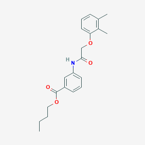 molecular formula C21H25NO4 B4733135 BUTYL 3-{[2-(2,3-DIMETHYLPHENOXY)ACETYL]AMINO}BENZOATE 