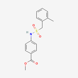 molecular formula C16H17NO4S B4733138 METHYL 4-[(2-METHYLPHENYL)METHANESULFONAMIDO]BENZOATE 