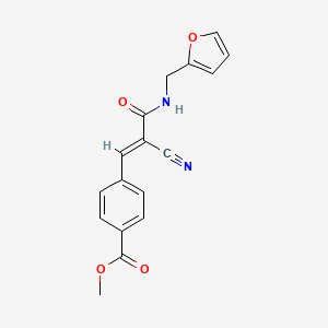 molecular formula C17H14N2O4 B4733214 methyl 4-{(1E)-2-cyano-3-[(furan-2-ylmethyl)amino]-3-oxoprop-1-en-1-yl}benzoate 