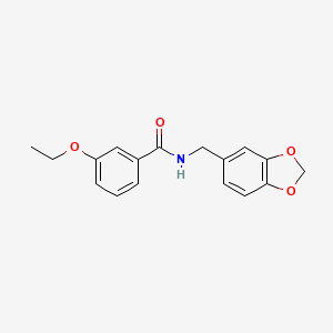molecular formula C17H17NO4 B4733264 N-[(2H-13-BENZODIOXOL-5-YL)METHYL]-3-ETHOXYBENZAMIDE 