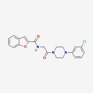 molecular formula C21H20ClN3O3 B4733294 N~2~-{2-[4-(3-chlorophenyl)piperazino]-2-oxoethyl}-1-benzofuran-2-carboxamide 
