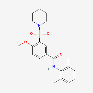 molecular formula C21H26N2O4S B4733412 N-(2,6-dimethylphenyl)-4-methoxy-3-(piperidin-1-ylsulfonyl)benzamide 
