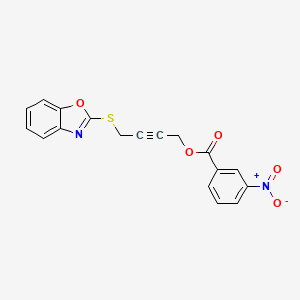 molecular formula C18H12N2O5S B4733586 4-(1,3-Benzoxazol-2-ylsulfanyl)but-2-yn-1-yl 3-nitrobenzoate 