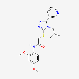 molecular formula C21H25N5O3S B4733609 N-(2,4-dimethoxyphenyl)-2-{[4-(2-methylpropyl)-5-(pyridin-3-yl)-4H-1,2,4-triazol-3-yl]sulfanyl}acetamide 