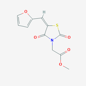 molecular formula C11H9NO5S B4733669 methyl [(5E)-5-(furan-2-ylmethylidene)-2,4-dioxo-1,3-thiazolidin-3-yl]acetate 