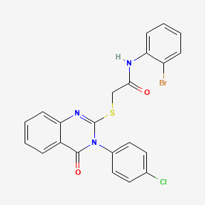 molecular formula C22H15BrClN3O2S B4733699 N-(2-bromophenyl)-2-{[3-(4-chlorophenyl)-4-oxo-3,4-dihydroquinazolin-2-yl]sulfanyl}acetamide CAS No. 476484-75-0