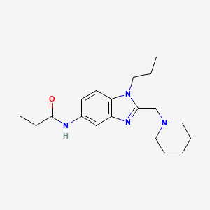 molecular formula C19H28N4O B4733735 N-{2-[(Piperidin-1-YL)methyl]-1-propyl-1H-1,3-benzodiazol-5-YL}propanamide 
