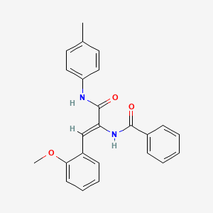 molecular formula C24H22N2O3 B4733746 N-[(Z)-1-(2-methoxyphenyl)-3-(4-methylanilino)-3-oxoprop-1-en-2-yl]benzamide 