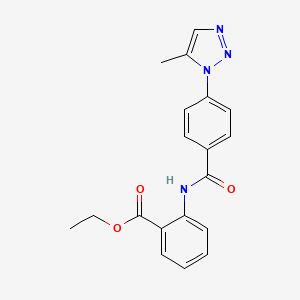 molecular formula C19H18N4O3 B4733904 ethyl 2-({[4-(5-methyl-1H-1,2,3-triazol-1-yl)phenyl]carbonyl}amino)benzoate 