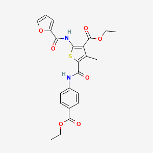 molecular formula C23H22N2O7S B4733936 ETHYL 5-{[4-(ETHOXYCARBONYL)PHENYL]CARBAMOYL}-2-(FURAN-2-AMIDO)-4-METHYLTHIOPHENE-3-CARBOXYLATE 