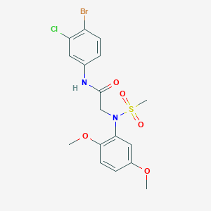 molecular formula C17H18BrClN2O5S B4734071 N~1~-(4-bromo-3-chlorophenyl)-N~2~-(2,5-dimethoxyphenyl)-N~2~-(methylsulfonyl)glycinamide 
