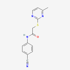 molecular formula C14H12N4OS B4734143 N-(4-cyanophenyl)-2-[(4-methylpyrimidin-2-yl)sulfanyl]acetamide 