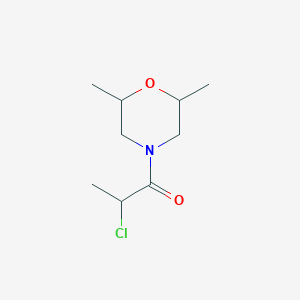 molecular formula C9H16ClNO2 B047342 2-Chloro-1-(2,6-dimethylmorpholin-4-yl)propan-1-one CAS No. 115840-37-4