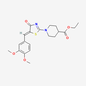 molecular formula C20H24N2O5S B4734244 ethyl 1-[(5Z)-5-(3,4-dimethoxybenzylidene)-4-oxo-4,5-dihydro-1,3-thiazol-2-yl]piperidine-4-carboxylate 