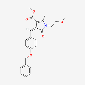 molecular formula C24H25NO5 B4734319 Methyl (4Z)-4-{[4-(benzyloxy)phenyl]methylidene}-1-(2-methoxyethyl)-2-methyl-5-oxo-4,5-dihydro-1H-pyrrole-3-carboxylate 