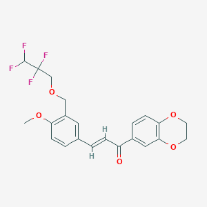 molecular formula C22H20F4O5 B4734334 (E)-1-(2,3-DIHYDRO-1,4-BENZODIOXIN-6-YL)-3-{4-METHOXY-3-[(2,2,3,3-TETRAFLUOROPROPOXY)METHYL]PHENYL}-2-PROPEN-1-ONE 