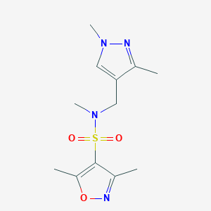 molecular formula C12H18N4O3S B4734414 N~4~-[(1,3-DIMETHYL-1H-PYRAZOL-4-YL)METHYL]-N~4~,3,5-TRIMETHYL-4-ISOXAZOLESULFONAMIDE 