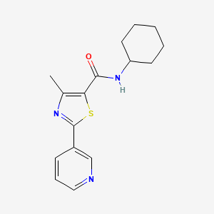 molecular formula C16H19N3OS B4734480 N-cyclohexyl-4-methyl-2-(pyridin-3-yl)-1,3-thiazole-5-carboxamide 