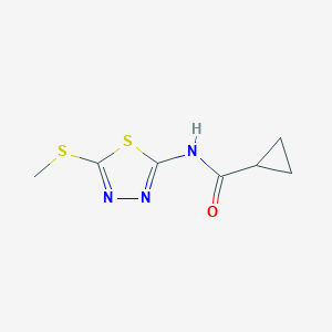 molecular formula C7H9N3OS2 B473486 N-[5-(methylsulfanyl)-1,3,4-thiadiazol-2-yl]cyclopropanecarboxamide CAS No. 391875-85-7