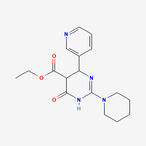 molecular formula C17H22N4O3 B4734927 Ethyl 4-oxo-2-(piperidin-1-yl)-6-(pyridin-3-yl)-1,4,5,6-tetrahydropyrimidine-5-carboxylate 