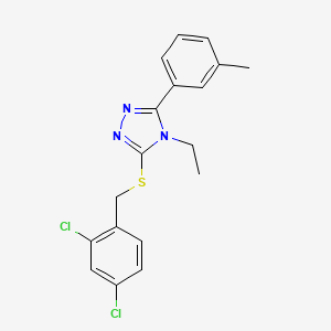 molecular formula C18H17Cl2N3S B4735345 3-[(2,4-dichlorobenzyl)sulfanyl]-4-ethyl-5-(3-methylphenyl)-4H-1,2,4-triazole 