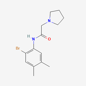 molecular formula C14H19BrN2O B4735372 N-(2-bromo-4,5-dimethylphenyl)-2-(pyrrolidin-1-yl)acetamide 