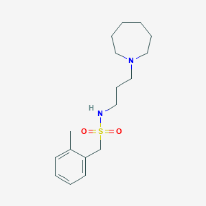 molecular formula C17H28N2O2S B4735380 N-[3-(azepan-1-yl)propyl]-1-(2-methylphenyl)methanesulfonamide 