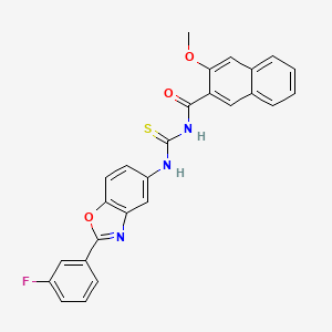 molecular formula C26H18FN3O3S B4735392 N-{[2-(3-fluorophenyl)-1,3-benzoxazol-5-yl]carbamothioyl}-3-methoxynaphthalene-2-carboxamide 