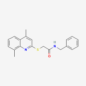 molecular formula C20H20N2OS B4735493 N-benzyl-2-(4,8-dimethylquinolin-2-yl)sulfanylacetamide 