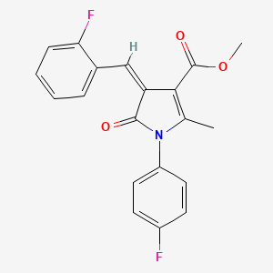 molecular formula C20H15F2NO3 B4735556 methyl (4Z)-4-(2-fluorobenzylidene)-1-(4-fluorophenyl)-2-methyl-5-oxo-4,5-dihydro-1H-pyrrole-3-carboxylate 