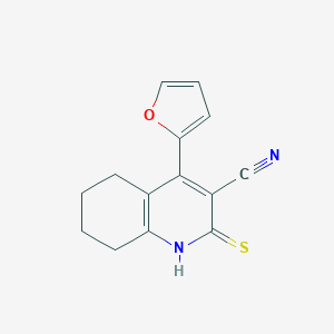 molecular formula C14H12N2OS B047356 4-(2-Furyl)-2-mercapto-5,6,7,8-tetrahydroquinoline-3-carbonitrile CAS No. 83989-90-6