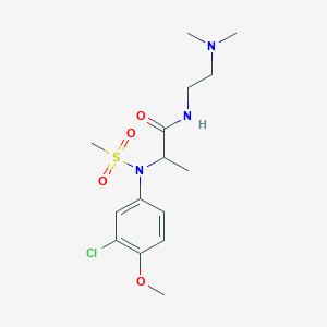 molecular formula C15H24ClN3O4S B4735603 N~2~-(3-chloro-4-methoxyphenyl)-N~1~-[2-(dimethylamino)ethyl]-N~2~-(methylsulfonyl)alaninamide 