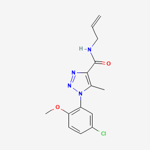molecular formula C14H15ClN4O2 B4735669 N-allyl-1-(5-chloro-2-methoxyphenyl)-5-methyl-1H-1,2,3-triazole-4-carboxamide 