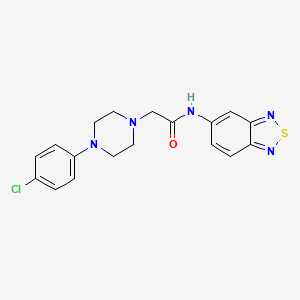 molecular formula C18H18ClN5OS B4735823 N-(2,1,3-BENZOTHIADIAZOL-5-YL)-2-[4-(4-CHLOROPHENYL)-1-PIPERAZINYL]ACETAMIDE 